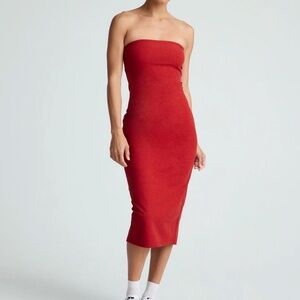 Beyond Yoga Red Halter Bodycon Dress